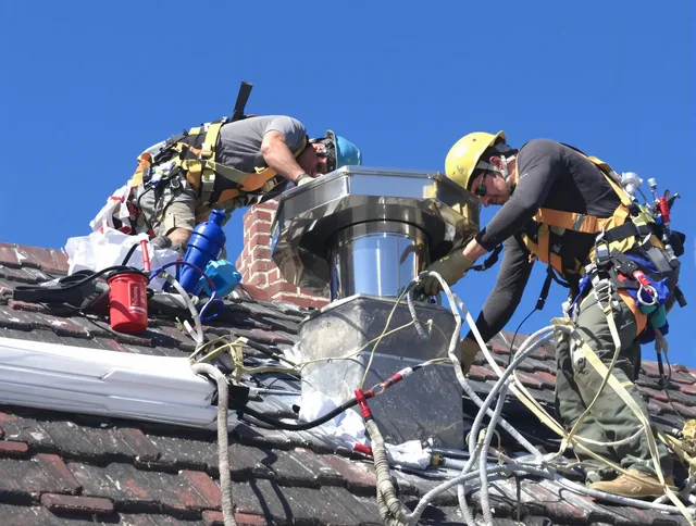 Protective chimney cap installed by Streetsboro Chimney Sweep in Streetsboro, OH