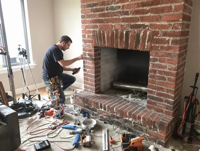 Streetsboro Chimney Sweep specialist finalizing chimney liner service in Streetsboro, OH