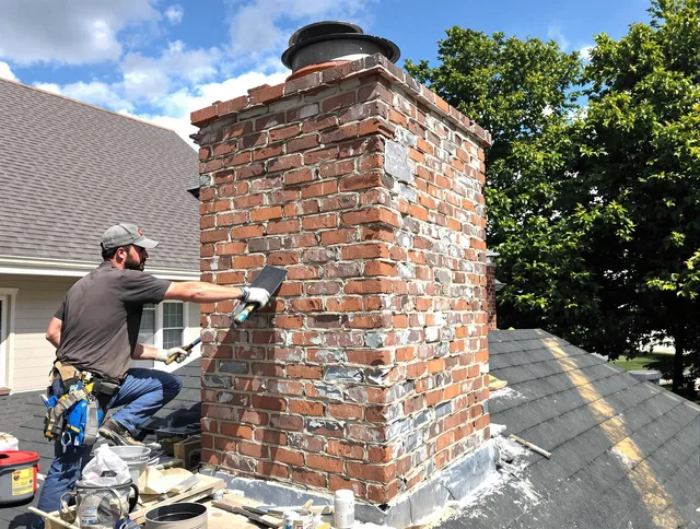 Completed chimney rebuild by Streetsboro Chimney Sweep in Streetsboro, OH