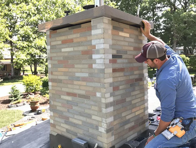 Streetsboro Chimney Sweep completing a modern chimney remodel in Streetsboro, OH