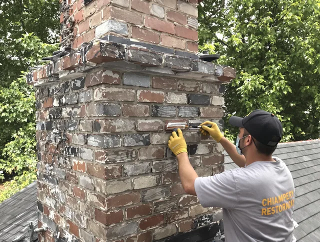 In-progress chimney restoration by Streetsboro Chimney Sweep in Streetsboro, OH