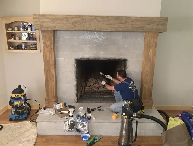 Detailed creosote removal process by Streetsboro Chimney Sweep in Streetsboro, OH