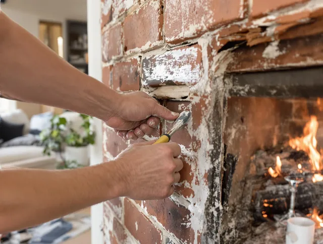 Routine fireplace repair by Streetsboro Chimney Sweep in Streetsboro, OH
